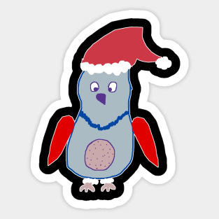 Owl Winter Christmas Santa Clause Sticker